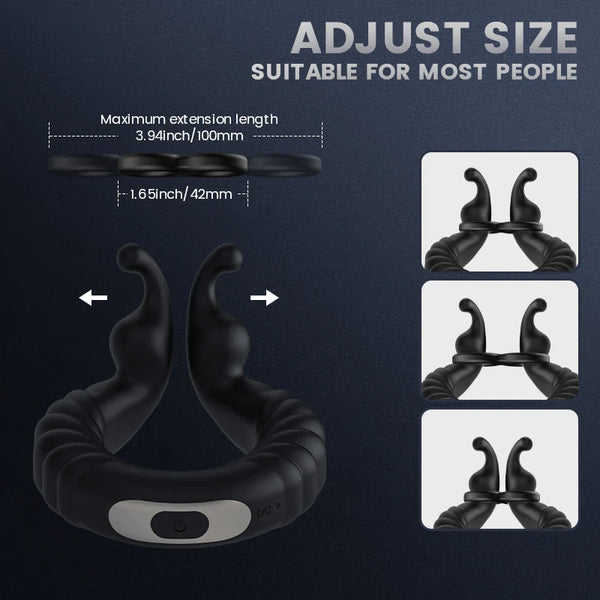 Separable Rabbit Rocker 11 Vibrating Cock Ring for Man