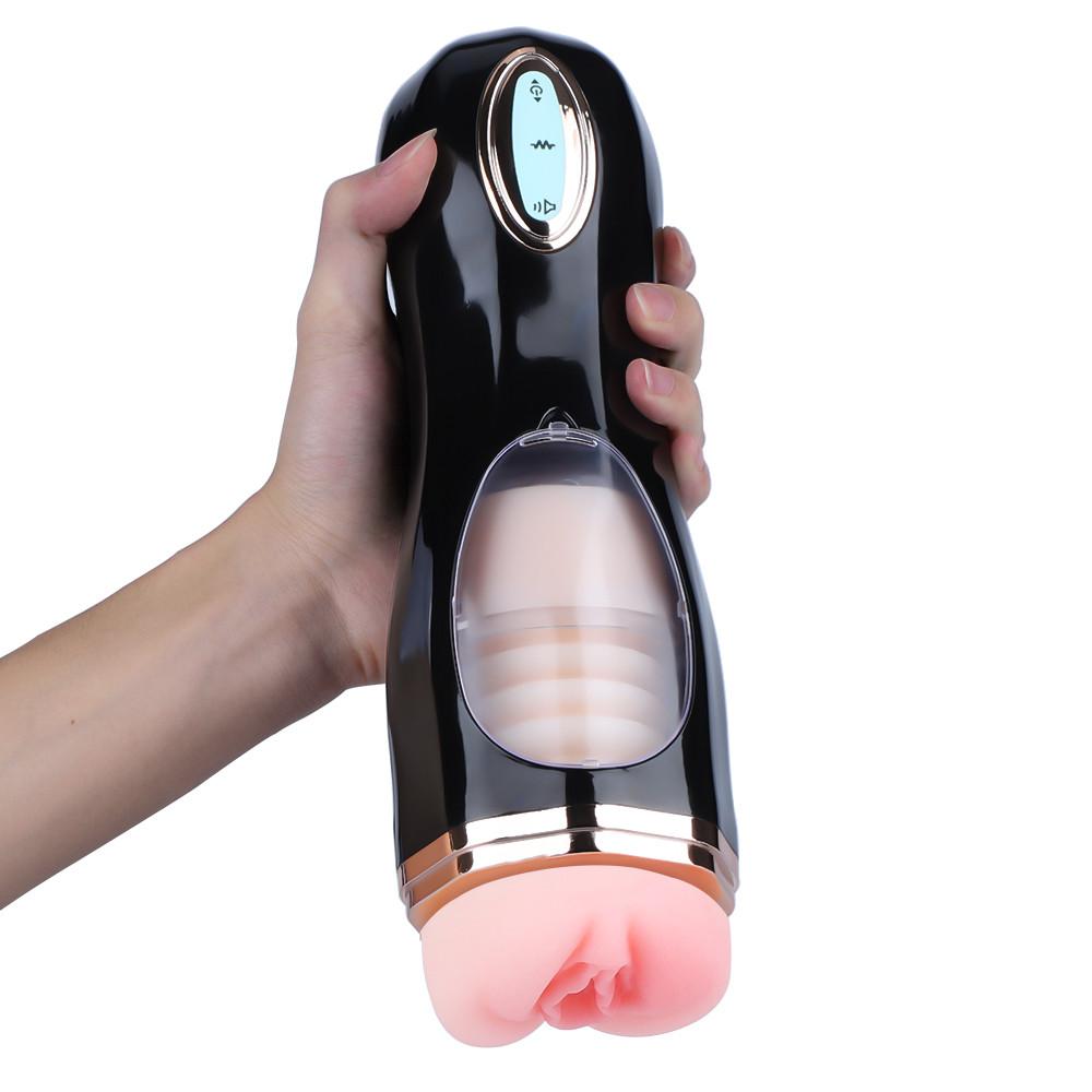 Vibrating Thrusting Suction Cup Pussy Male Masturbator